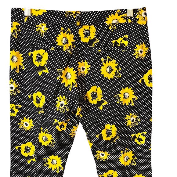 Banana Republic Sloan Floral Ankle Sunflower Pants Chino Navy Yellow - Picture 9 of 12